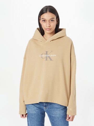 Calvin Klein Jeans Sweatshirt 'ARCHIVAL' in Beige: predná strana