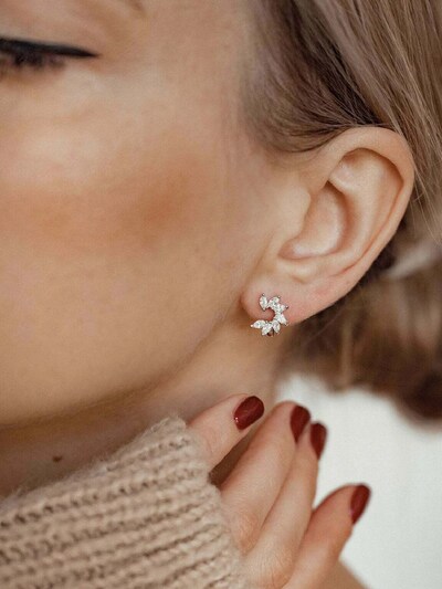 Hey Happiness Ohrringe 'Petal' in silber, Produktansicht