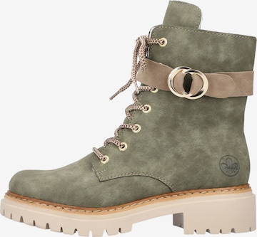 Rieker Lace-Up Ankle Boots in Green