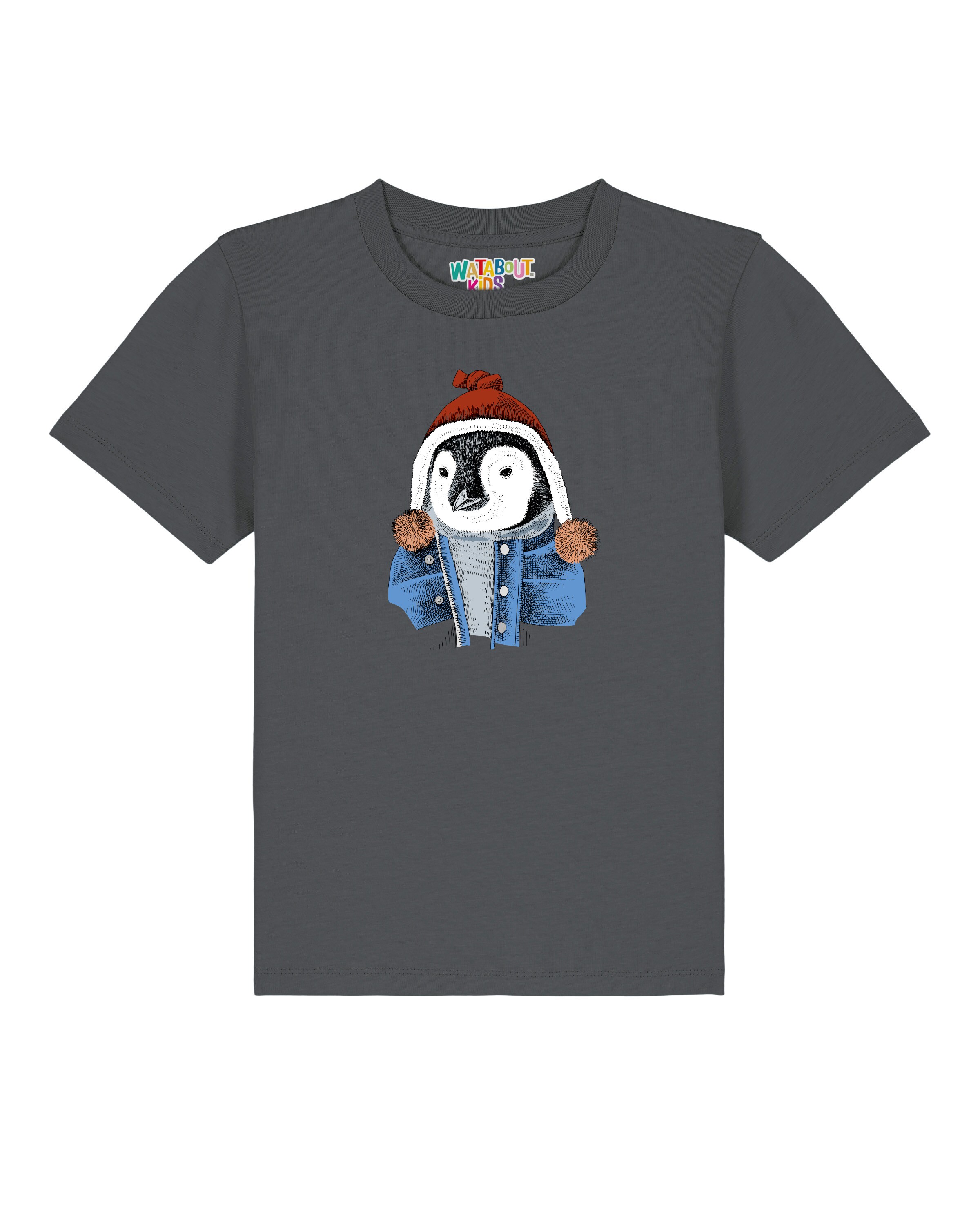 Maglietta 'Pinguin' di watabout.kids in grigio: frontale