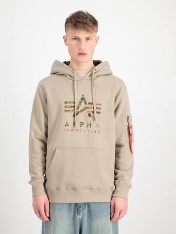 Sweat-shirt ALPHA INDUSTRIES en beige : devant