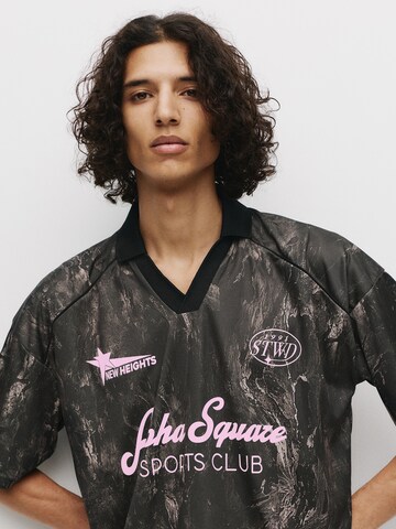 Pull&Bear Shirt 'STWD ALPHA SQUARE SPORTS' in Brown