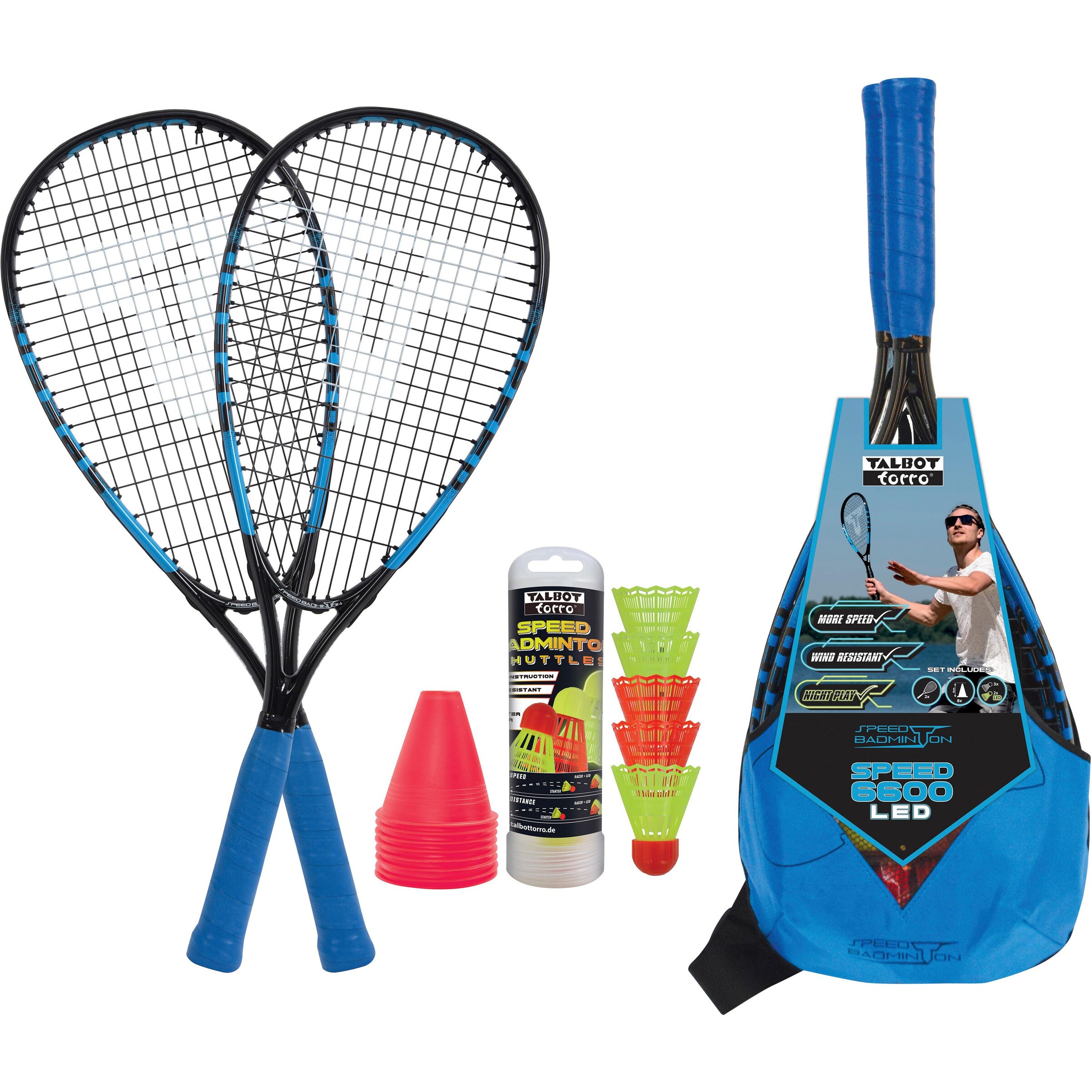 Talbot-Torro Badminton Set 'SPEEDBADMINTON SET SPEED 6600' in Blau: Vorderseite