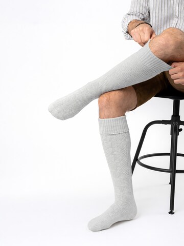 HerzSticht Trachtensocken 'Silberdistel' in Grau