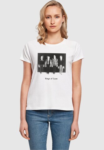 Merchcode T-Shirt 'Kings Of Leon - Standing Blur' in Weiß: Vorderseite