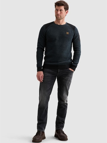 PME Legend Trui 'Pullover in cotton mélange with flight pocket' in Blauw