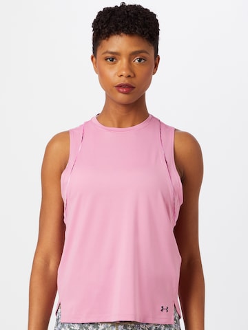 UNDER ARMOUR Sporttop 'Rush' in Roze: voorkant
