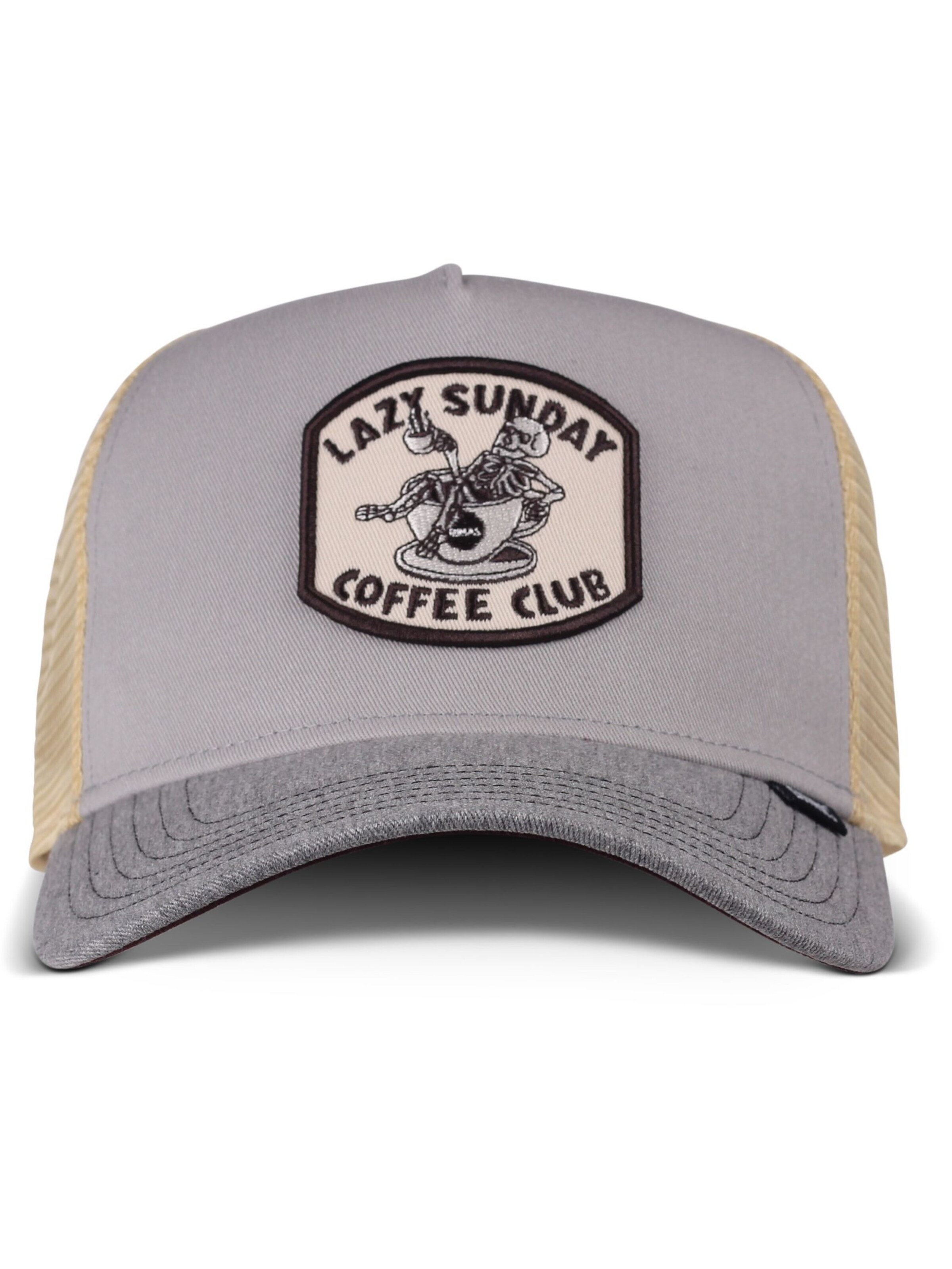 DJINNS Kšiltovka 'HFT Coffee Club' – šedá: přední strana