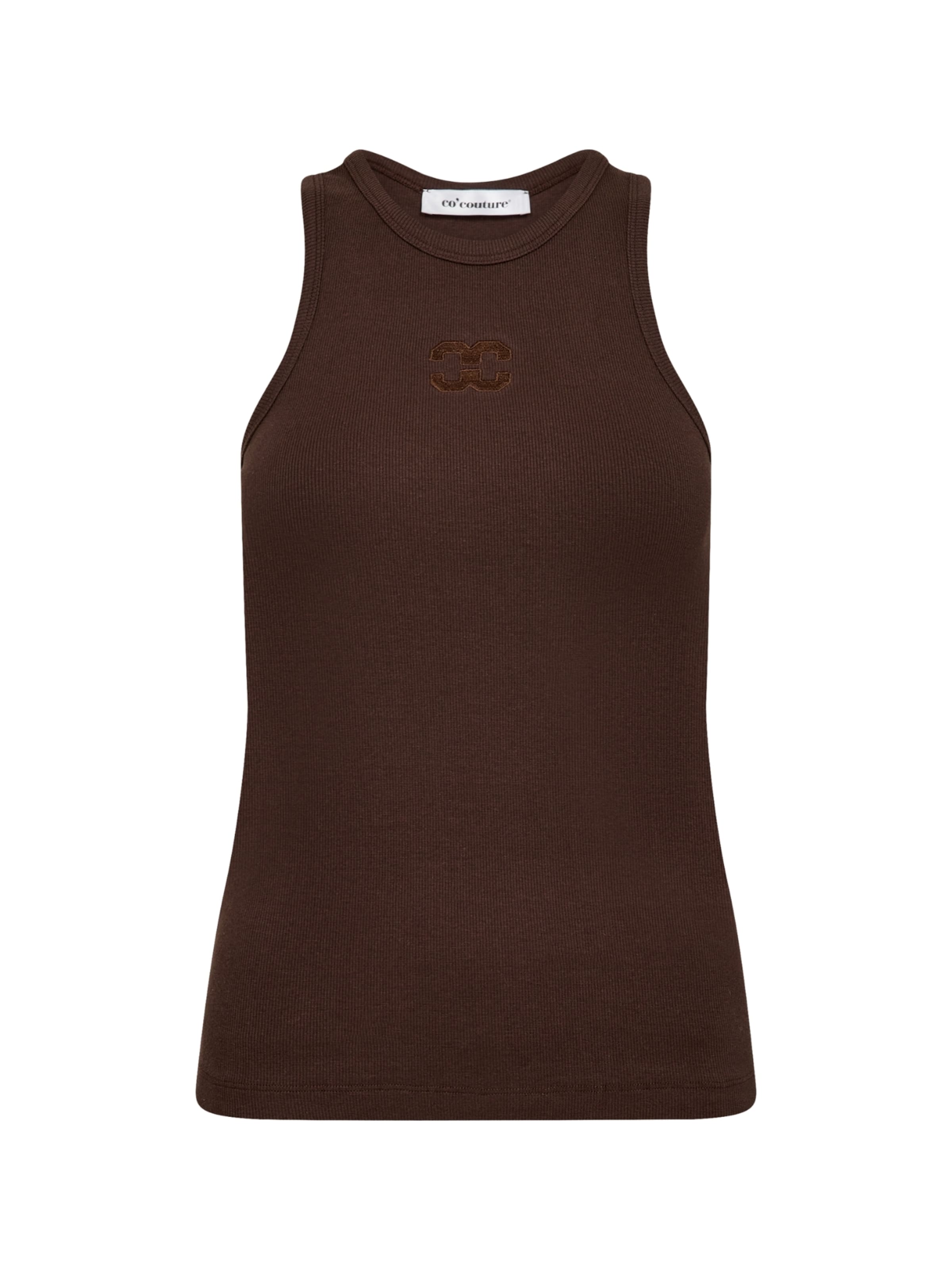 Top 'Sahara' di co'couture in marrone: frontale