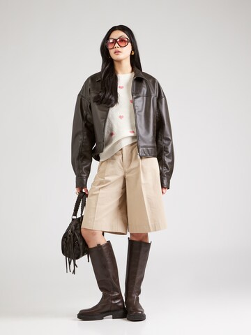 VERO MODA Pullover 'DOFFY INTARSIA' in Beige
