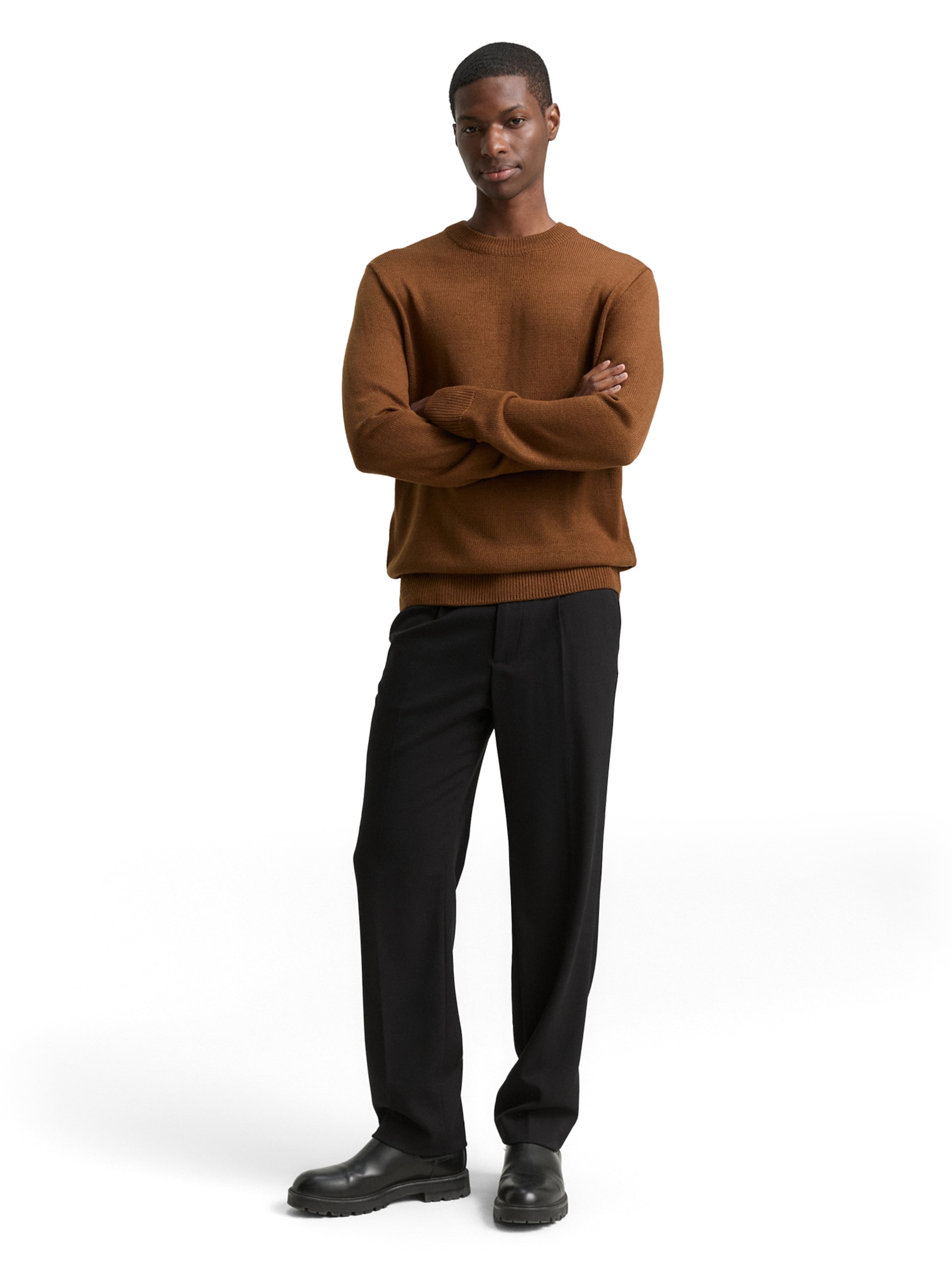 TOM TAILOR DENIM Sweater in Brown