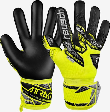 REUSCH Sports gloves 'Attrakt Silver' in Yellow: front
