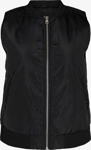 Zizzi Bodywarmer 'Raly' in Zwart: voorkant