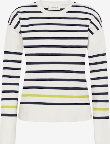 Cartoon Strickpullover mit Rundhalsausschnitt in Blau: Vorderseite