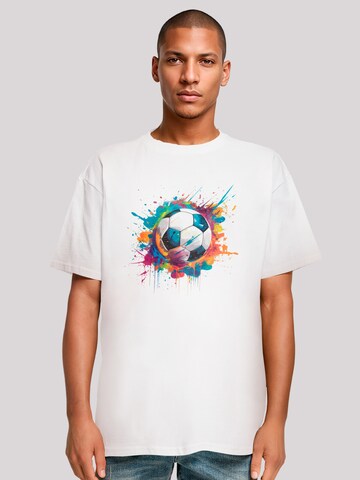 T-Shirt 'Bunte Fußball' F4NT4STIC en blanc : devant