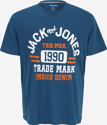 Jack & Jones Plus Majica 'CARLO' | modra barva: sprednja stran