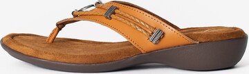 Minnetonka T-Bar Sandals 'Silverthorne360' in Brown: front