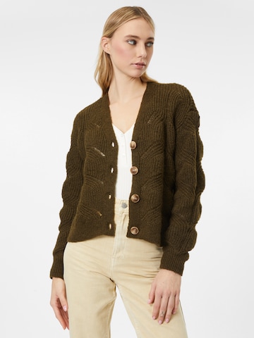 PIECES Knit Cardigan 'Cornelia' in Green: front