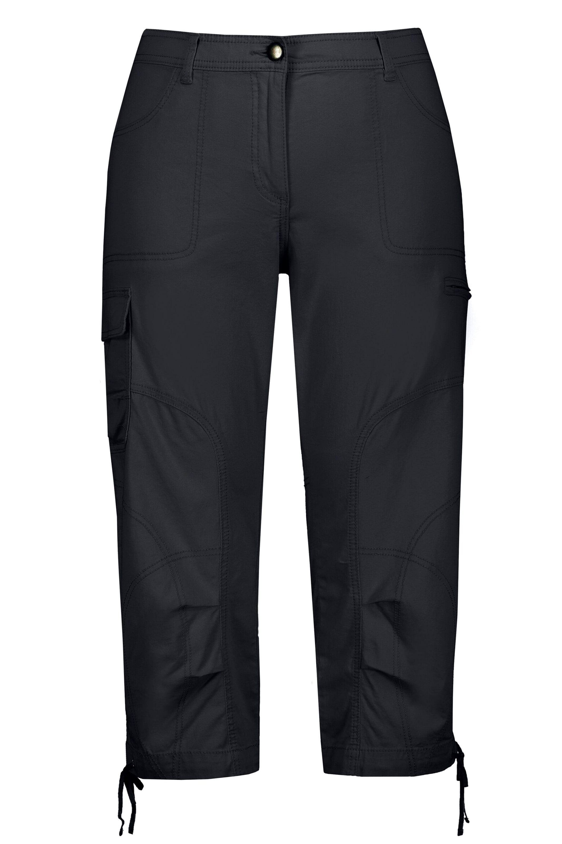 Ulla Popken Cargo trousers in Black: front