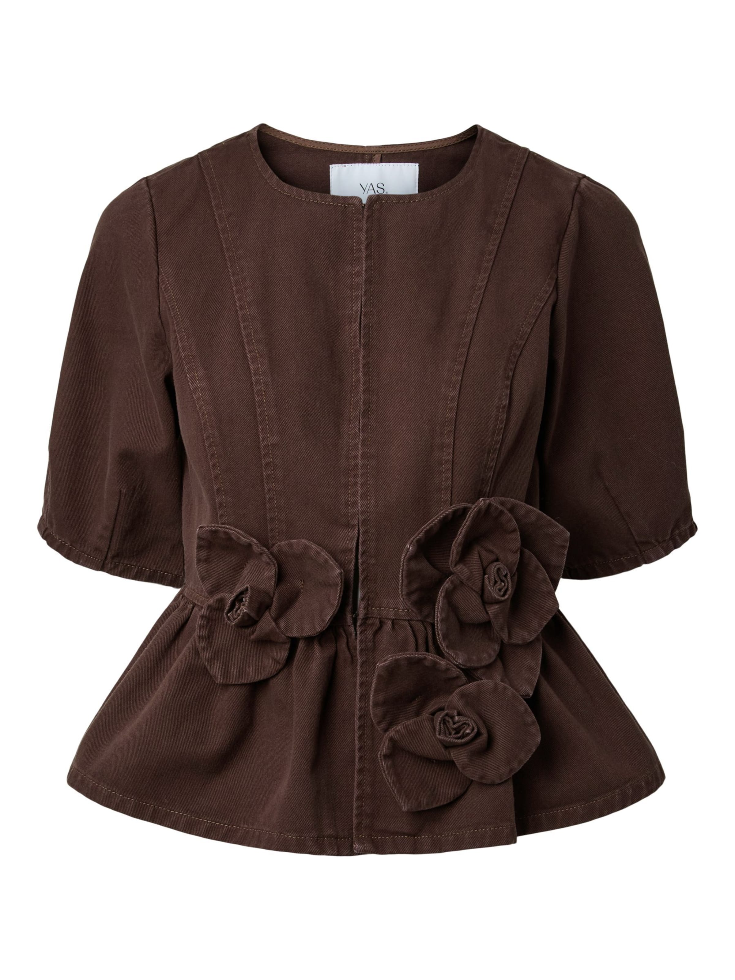 YAS Between-season jacket in Brown: front