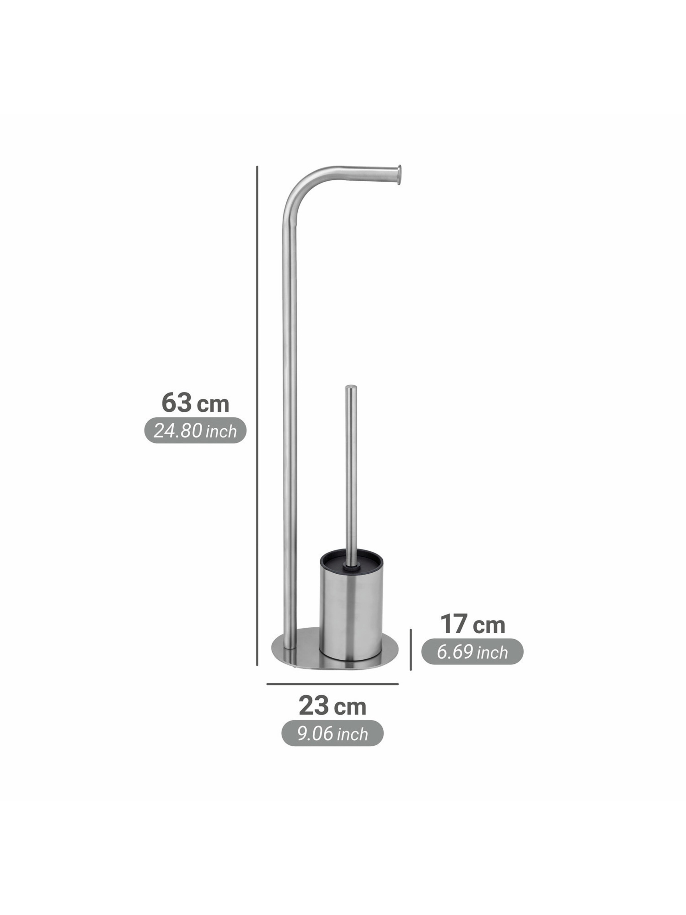 Wenko Stand WC-Garnitur 'Levante' in Silber