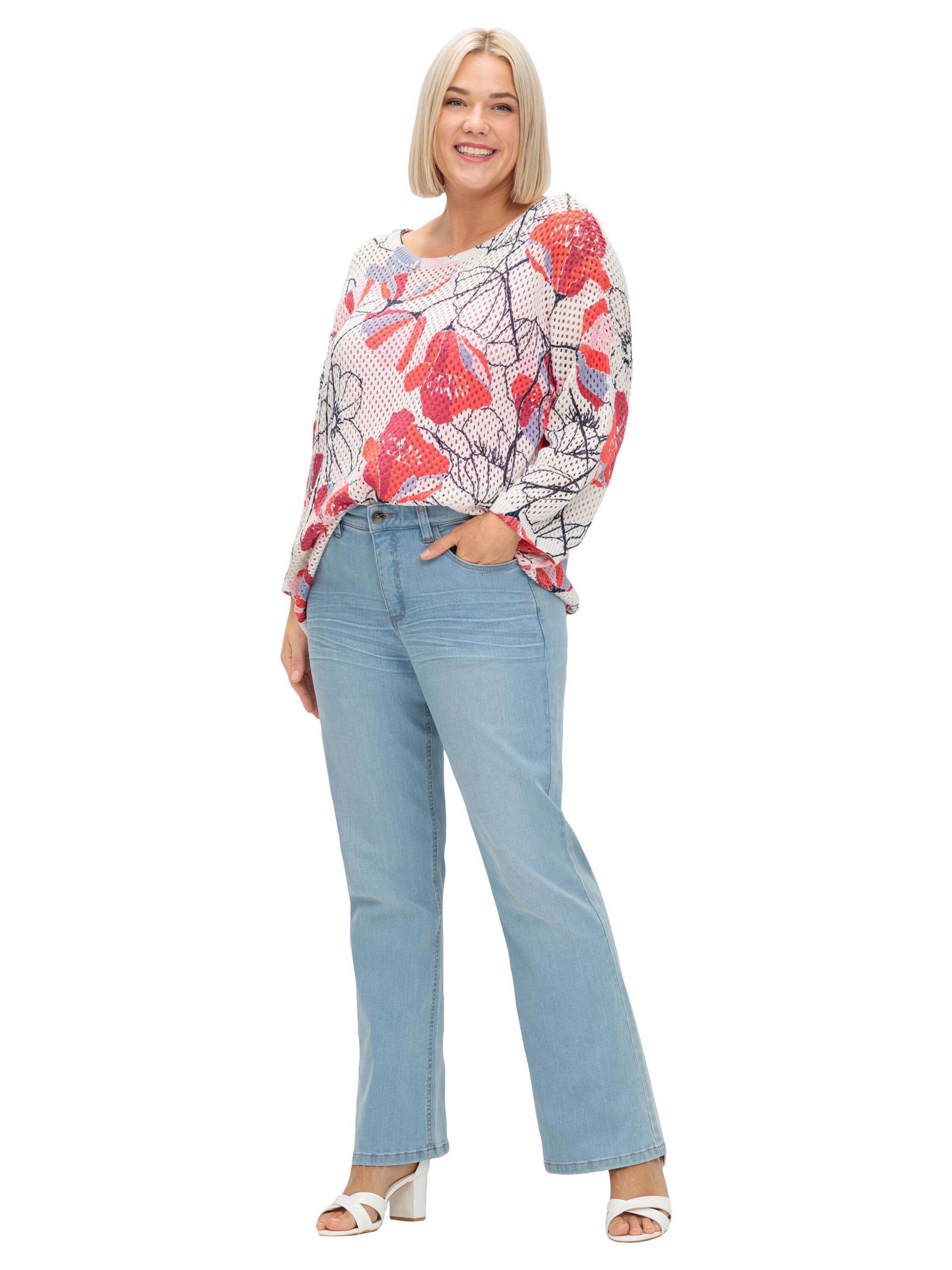 SHEEGO Bootcut Džínsy - Modrá