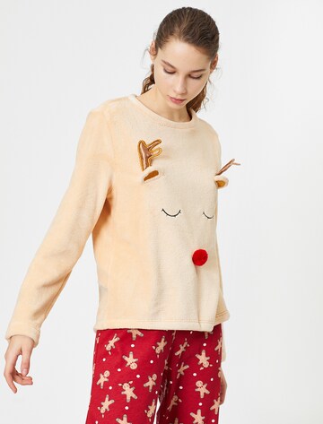 Koton Schlafshirt in Beige