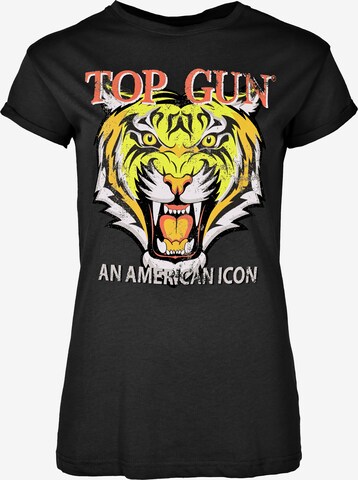 TOP GUN Shirt ' ' in Zwart: voorkant