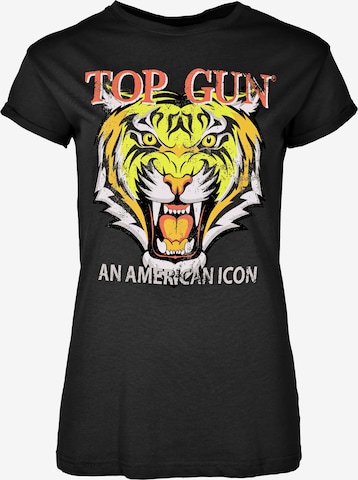 TOP GUN Shirt ' ' in Zwart: voorkant