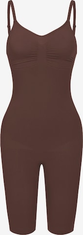 cfab (formerly creamy fabrics) - Body moldeador 'Bodysuit Sculpting Shapewear mit Shorts' en marrón: frente