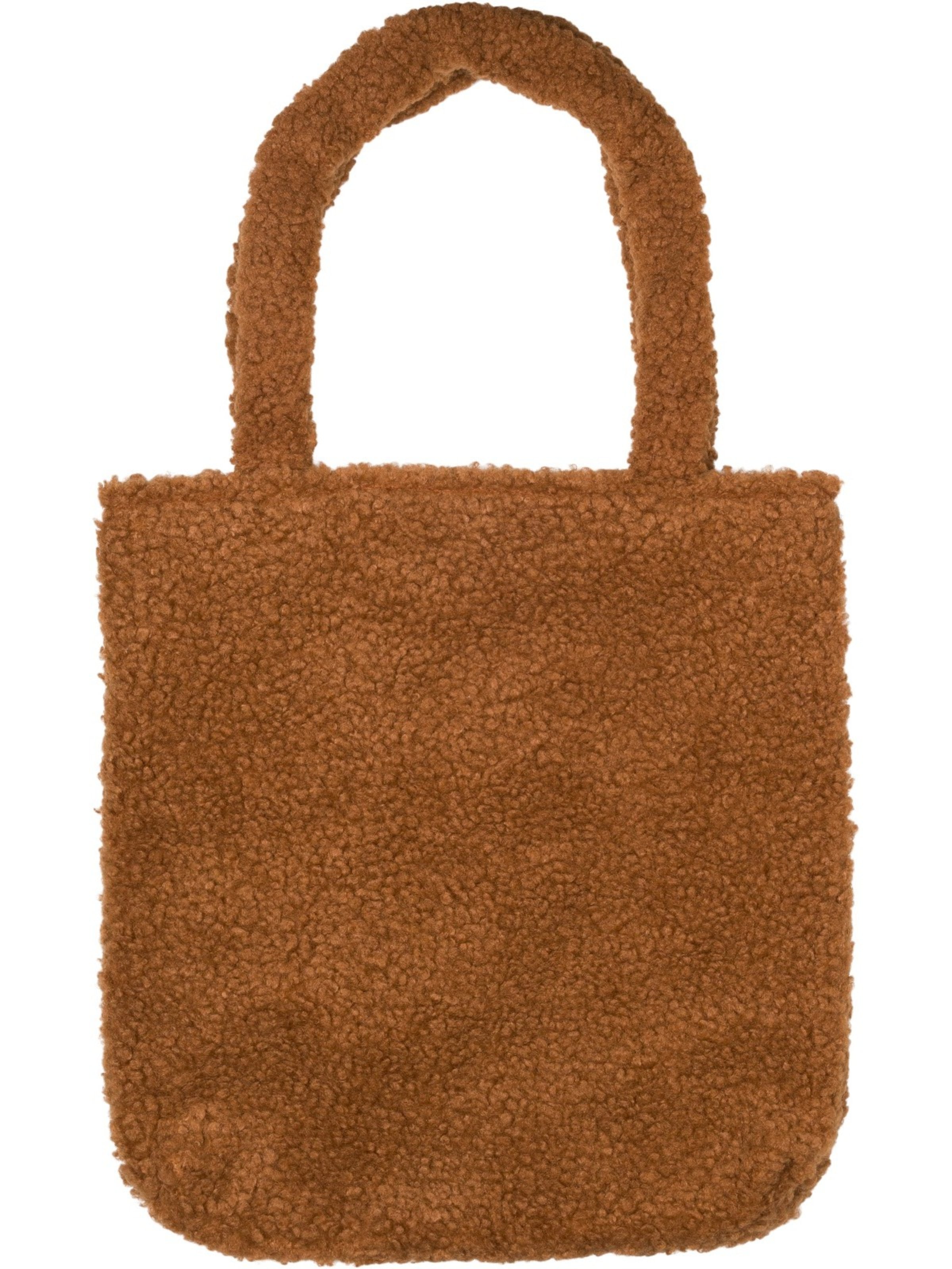 styleBREAKER Shoulder Bag 'Teddyfell Beuteltasche' in Brown: front