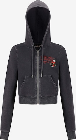 Ed Hardy Collegetakki 'Flaming Tiger' värissä musta: etupuoli