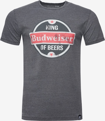 Recovered T-Shirt 'Budweiser King of Beers' in Grau: predná strana