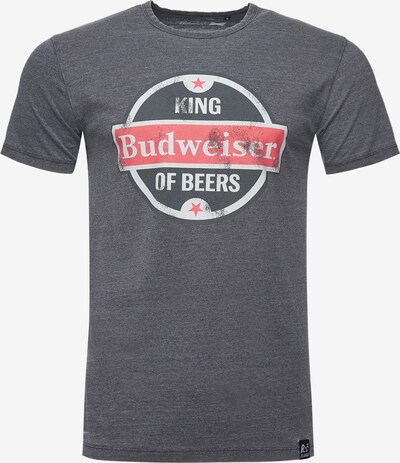 Recovered T-Shirt in dunkelgrau / melone / weiß, Produktansicht
