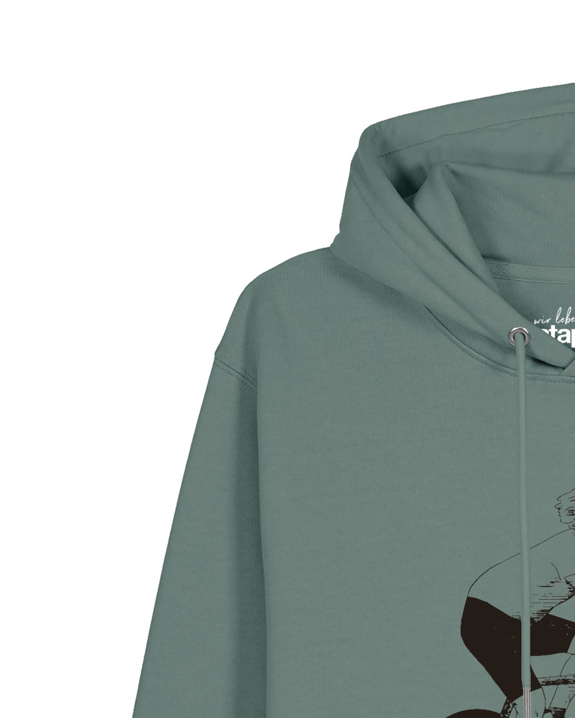 Watapparel Sweatshirt 'Fahrrad Und Pizza' in Groen