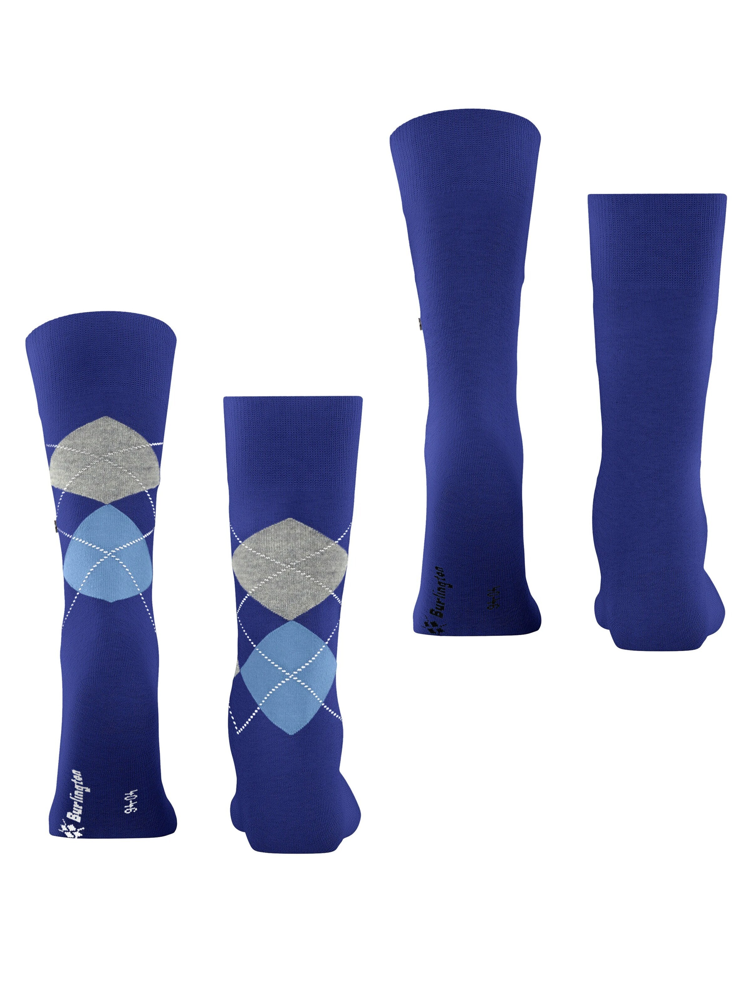 BURLINGTON Socks 'Everyday Argyle Mix 2-Pack' in Blue