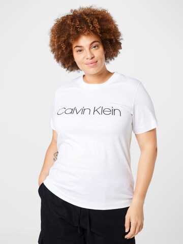 Calvin Klein Curve Тениска в бяло: отпред