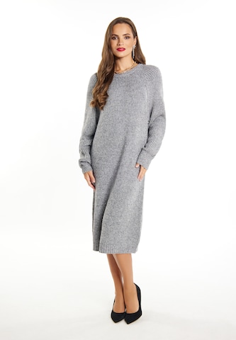 Robes en maille faina en gris : devant