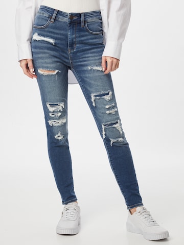 American Eagle Skinny Jeans in Blauw: voorkant