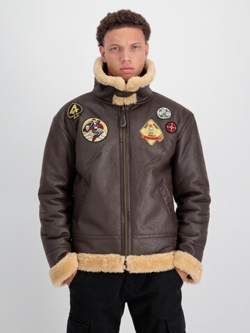 ALPHA INDUSTRIES Winterjas 'B3 FL' in Bruin: voorkant