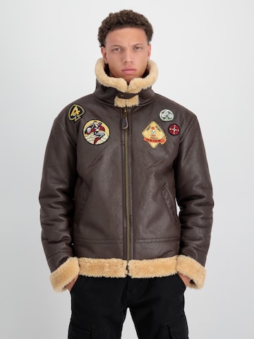 ALPHA INDUSTRIES Winterjas 'B3 FL' in Bruin: voorkant