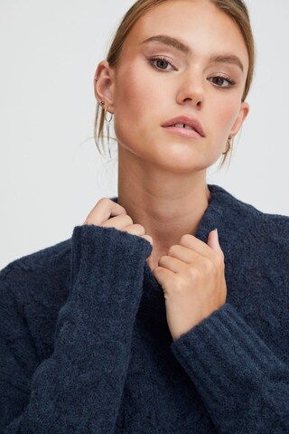 PULZ Jeans Strickpullover 'ASTRID' in Blau