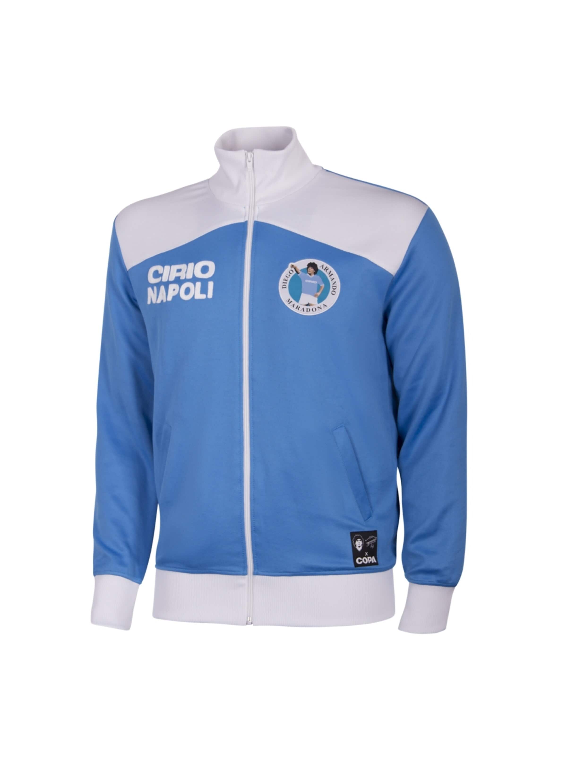 COPA FOOTBALL Sports jacket 'Maradona x COPA Napoli 1984 Retro Voetbaljack' in Blue: front