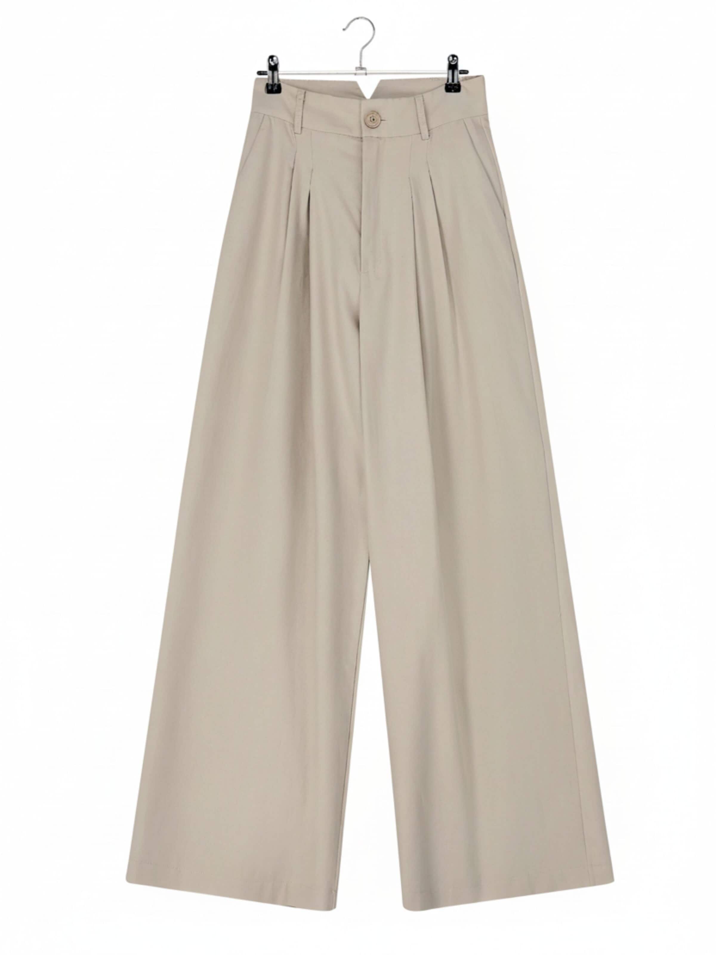 WEARABLE STORIES Wide Leg Hose 'Gwyneth'‌‌‌‌‌‌‌‌‌ in Beige: Vorderseite