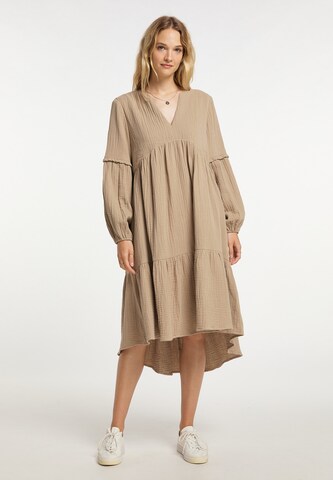 DreiMaster Vintage Jurk in Beige: voorkant