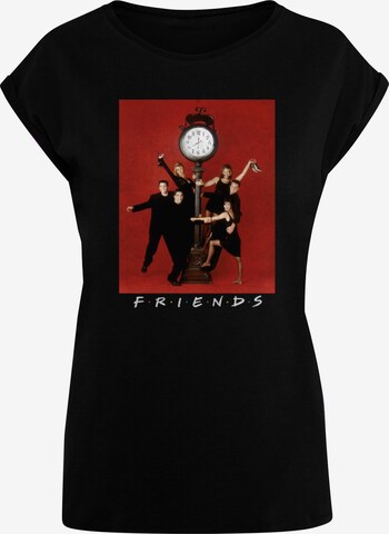 ABSOLUTE CULT Shirt 'Friends - Clock' in Zwart: voorkant