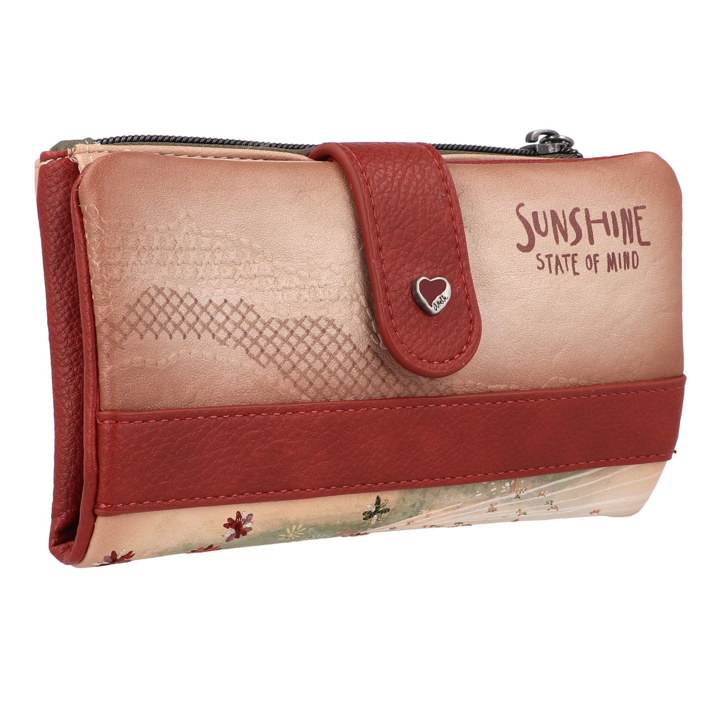 Anekke Geldbörse 'Peace & Love' in Braun