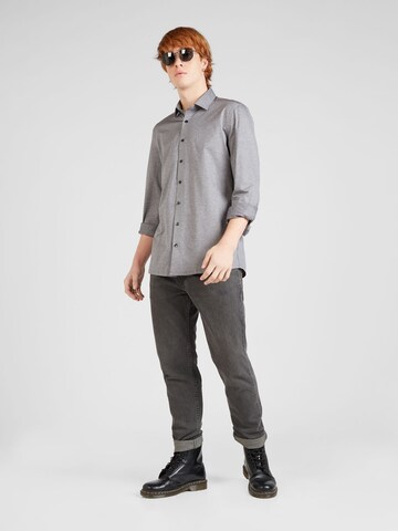 OLYMP - Regular Fit Camisa '24/7 - Level 5' em cinzento