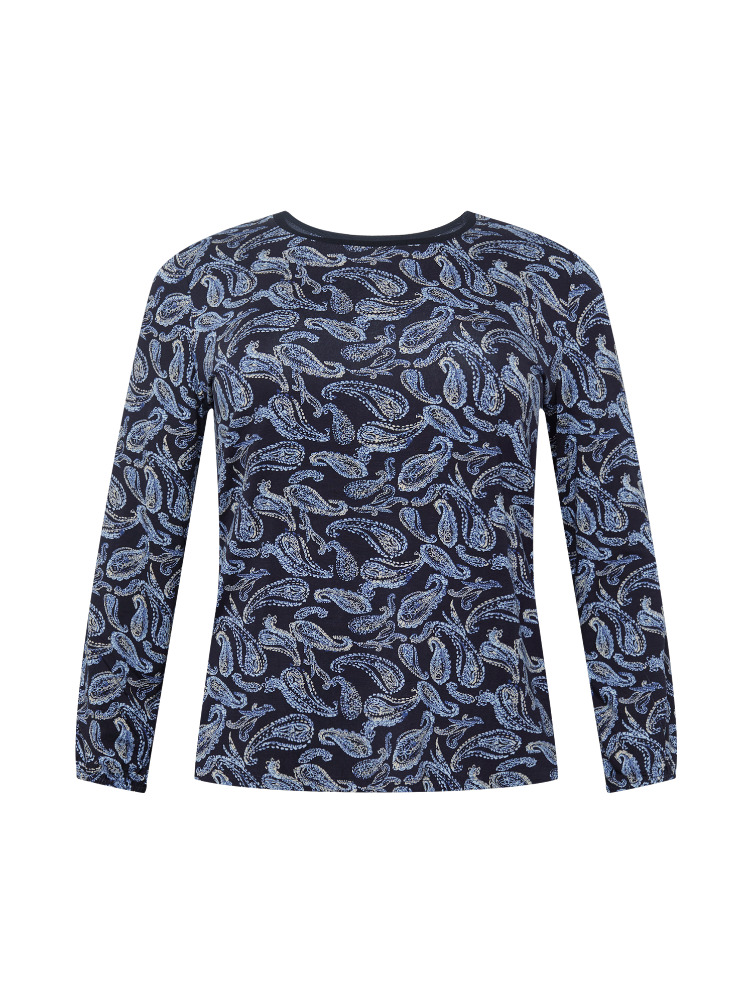 Plus size Kobiety SAMOON Koszulka w kolorze Granatowy, Podpalany Niebieskim 