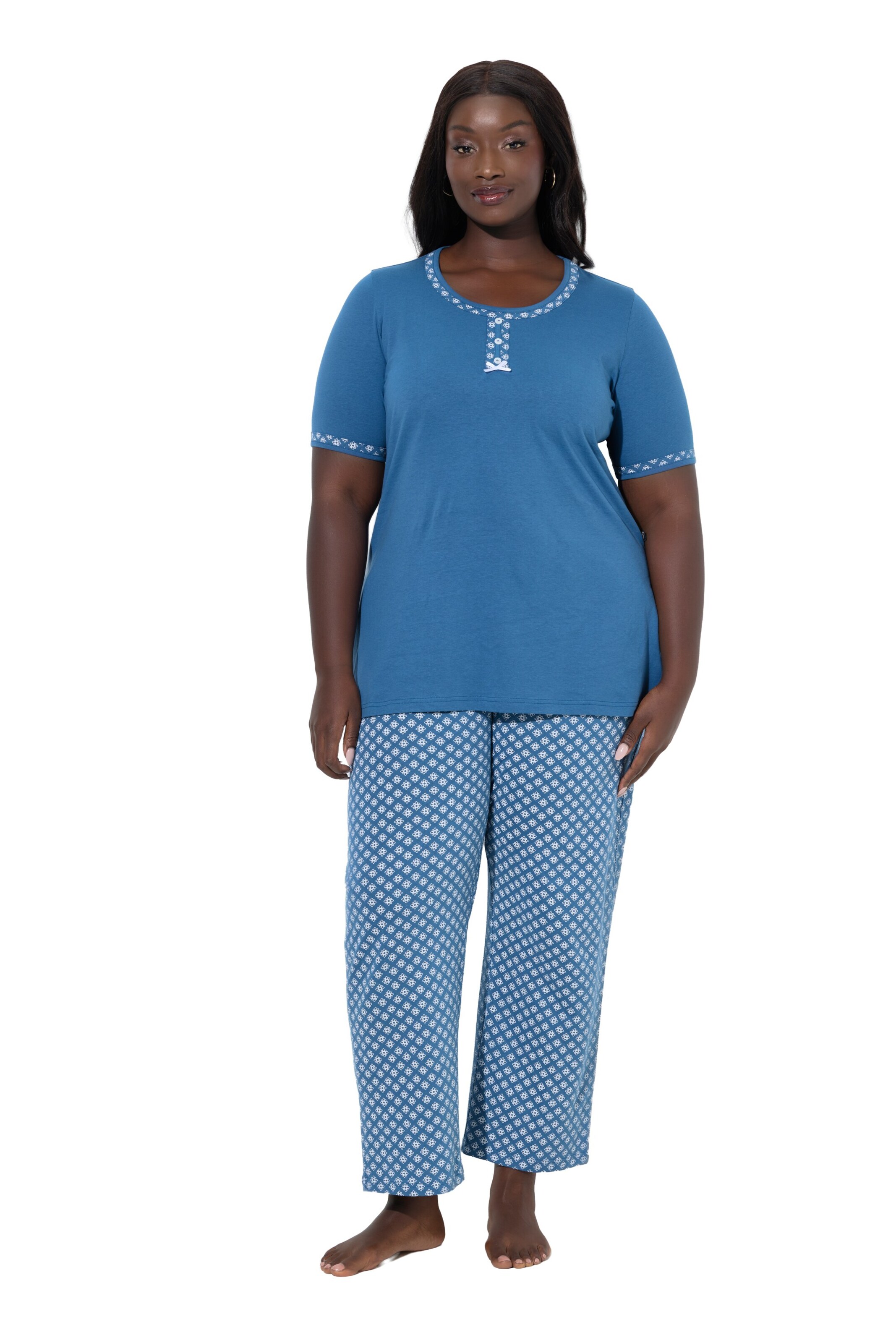 Ulla Popken Pajama in Blue: front